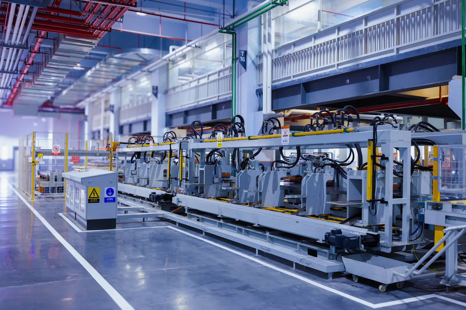 Large machine inside an industrial building