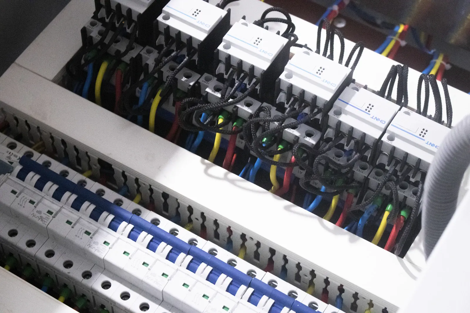 Wires terminated in an electrical switch box