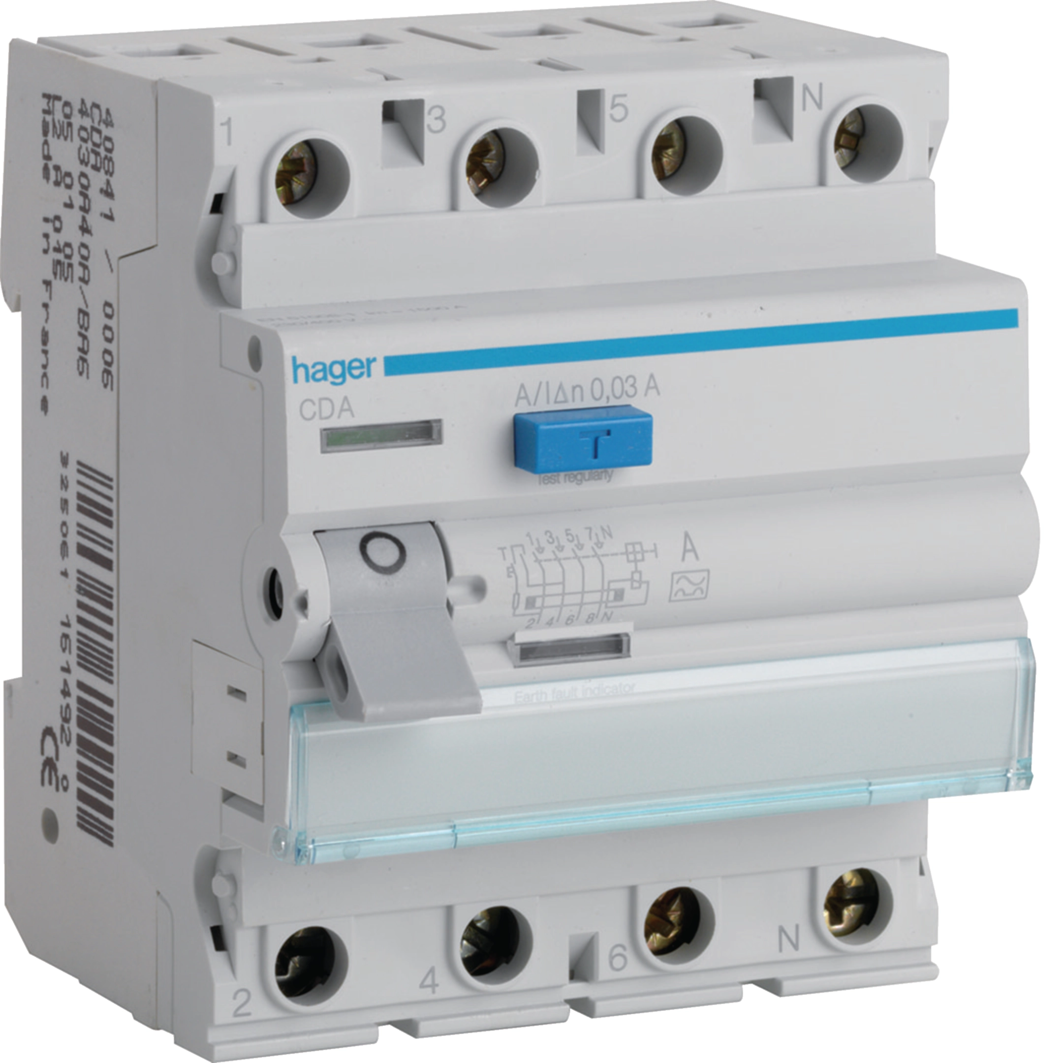 Hager Hager RCCB 4-pole 40 A 30 mA, reference CDA440U