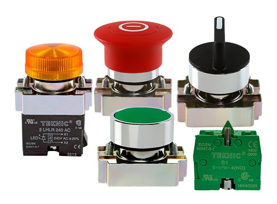 Teknic 22.5 mm metal series push buttons
