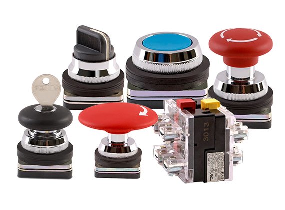 Teknic 30.5 mm metal series push buttons, reference 30.5 Ø Metal